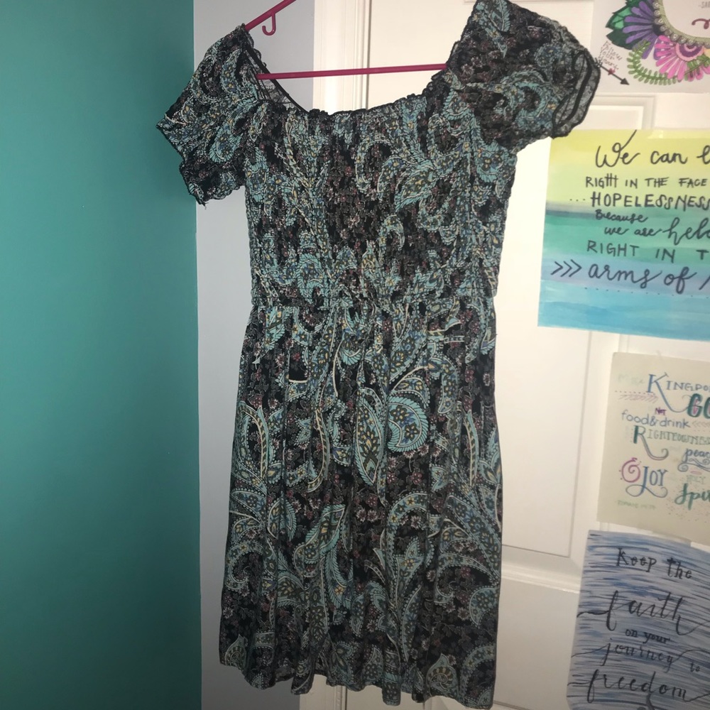 Off the shoulder paisley dress
